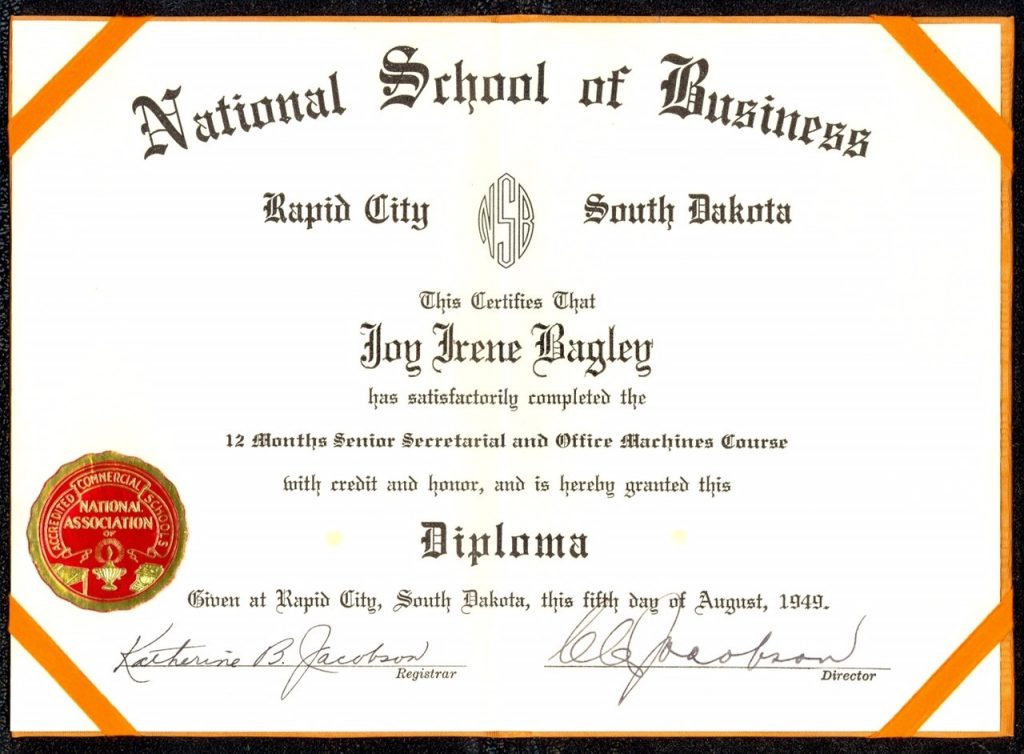 joy bagley diploma