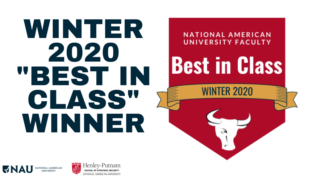 At National American University (NAU), we know that our best teaching assets are our faculty. Our faculty are knowledgeable, dedicated, and caring instructors focused on helping their students succeed. To recognize faculty members that go above and beyond to make an impact on their students, we created the “Best in Class” faculty award. The “Best in Class” faculty award is based on the NAU Core Values: Integrity, Accountability, Pursuit of Excellence, Courage to Act and Innovation. Many NAU faculty are nominated and demonstrate distinction in one or more of the core values. The competition is fierce! For the Winter 2020 academic quarter, NAU’s leadership team is honored and proud to present the “Best in Class” award to Amber Richey-Lopez.